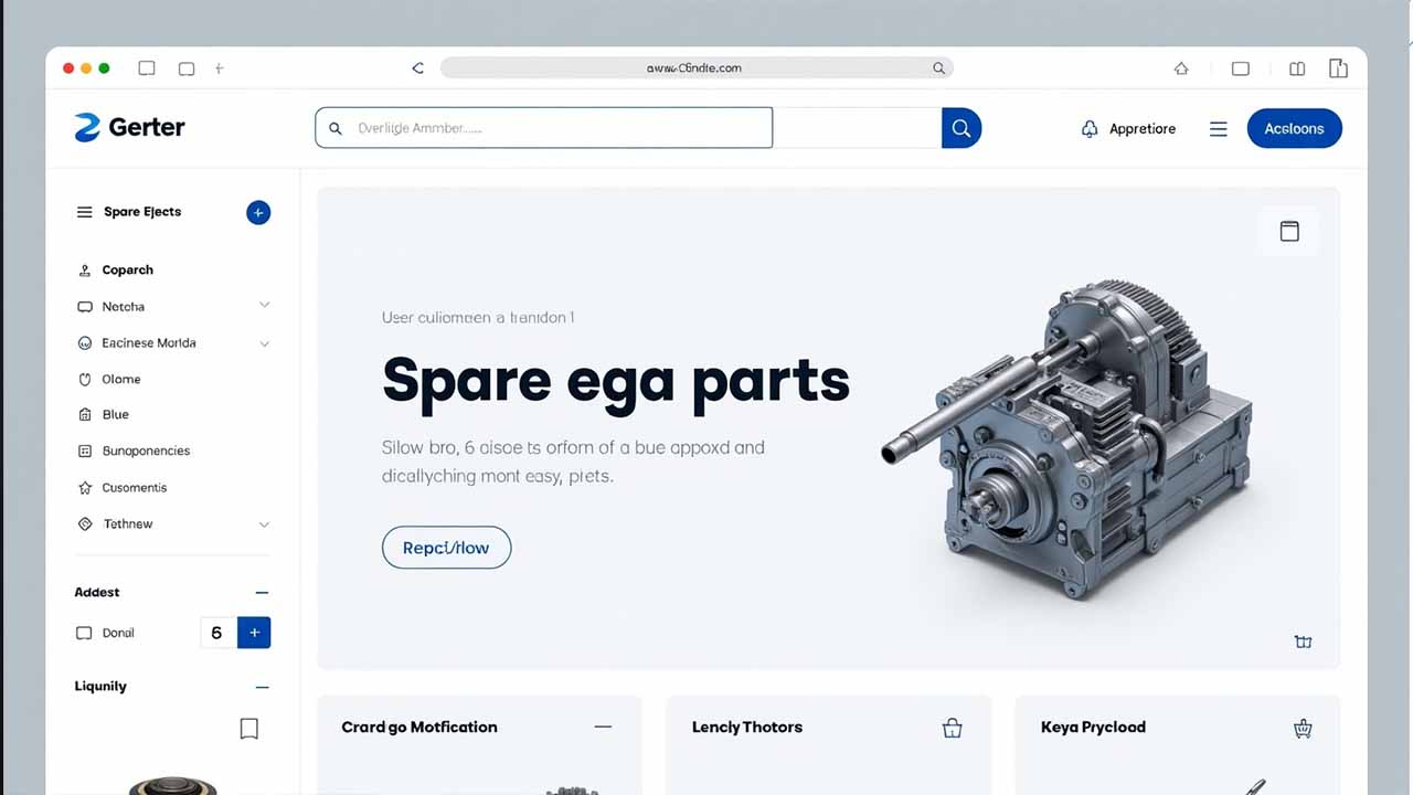 Spare parts website design